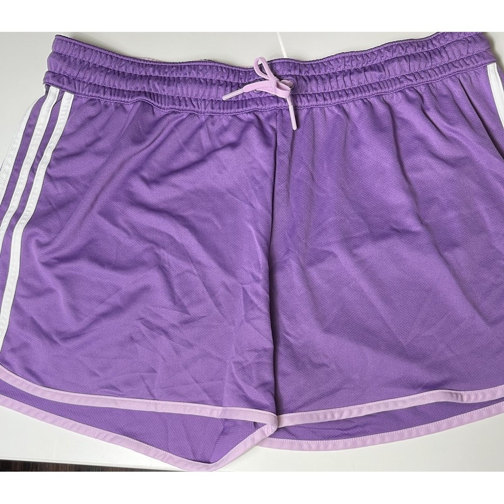 Adidas Shorts Women X-Large Running Purple Elastic Waist Drawstring Lightweight‎ - Picture 2 of 6